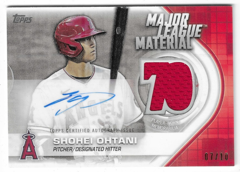 Shohei Ohtani 2021 Topps - Major League Material Autograph Relic Red /10 MLMA-SO